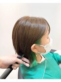 外ハネ インナーカラーグリーン