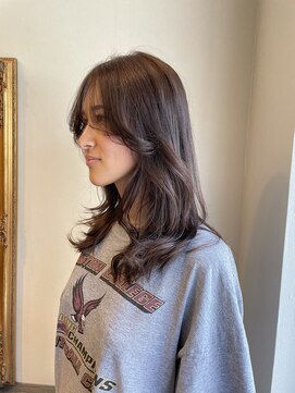 ヘアーアンドメイクアップ ケー インターナショナル 神楽坂(Ke' International) うるつやカラーカーテンバングレイヤースタイル