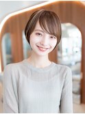 20代30代/チョコレートカラー/ショートボブ/前髪/プリカール