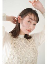 シェル 立川(shell) くびレイヤーエモージュ前髪モテベージュレイヤーミディ【立川】