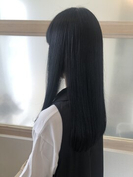リドルヘアー 石井町店(Riddle HAIR) 暗髪ネイビーブルーカラー♪青 暗髪 イルミナカラー 艶髪