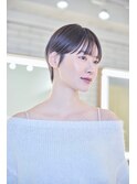 大人かわいい前髪セシルカットココアブラウンフリンジウェーブ
