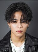 刈り上げツーブロックフェザーパーマワックスなしセンターパート