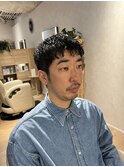 大人の前髪下ろしショートニュアンスパーマ