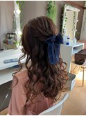 キレイめハーフアップヘアセットスタイル【京都/ヘアセット】