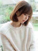 マイラ 銀座(myla)&nbsp;暗めカラーブラウンベージュグレージュ小顔内巻きミニボブ耳掛け