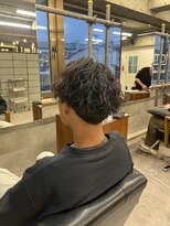 タメ(tame-)&nbsp;サーフカール/フェザーパーマ/ブルーブラック【都賀/メンズ】