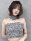 レイヤーボブ 顔周りレイヤー ココアブラウンi