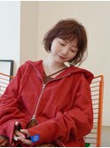 切りっぱなしボブ/ミニボブ/丸くないボブ/ヘーゼルベージュ