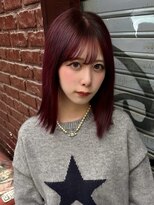エル オオサカ 心斎橋店(L. OSAKA)&nbsp;258. ダークパープル/ワンカラー/ストレート/前髪/韓国