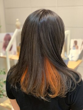 リラ ヘア サロン(rela hair salon) アッシュ×オレンジ　重軽ロング