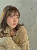 ブリーチなし透け感グレージュ