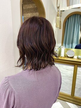 ロンドアベニール 北千住(Lond avenir) 前下がりボブ☆ピンクブラウン