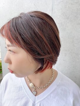 ロッサ(ROSSA) マッシュボブハイライトカラーカラーアプリコットオレンジ