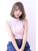 ことりベージュローライト大人かわいい小顔スリークボブ大人ボブ