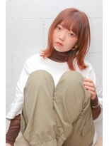 ローリーポーリークラウン(Roly Poly Clown)&nbsp;顔周りレイヤー/鎖骨ボブ/オレンジカラー ＊ 20代30代40代