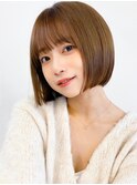 20代30代/切りっぱなしボブ/縮毛矯正/酸性ストレート/髪質改善