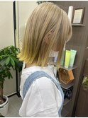ホワイトブロンド×イエローデザイン.