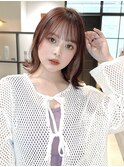小顔外ハネミディアムアッシュ20代30代40代くびれミディ韓国ヘア
