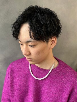 ザ マイル(The mile) センターパート束感波間きパーマメンズカット