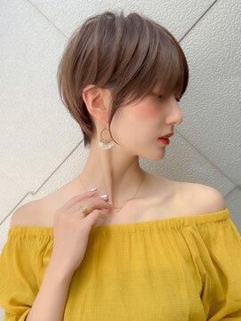 ロンドエニカ 大宮(Lond enika) 斜めバンググレージュカラーシルキーべジュマッシュパーマ