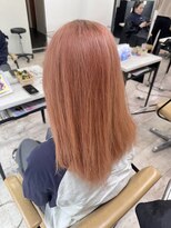 アジールヘア 所沢プロペ通り店(agir hair) シアーカラーペールオレンジベージュ姫カットカールレイヤー所沢