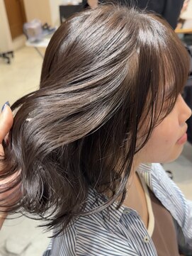 ビューブルー 亀戸錦糸町(VIEW BLUE) 美髪カールシアーカラーグレージュエアリーロングセミディ