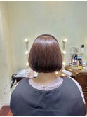 【el zafiro yodoyabashi】暖色系ベージュミニボブスタイル