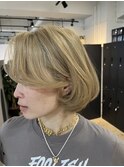 海外風ブロンドボブ