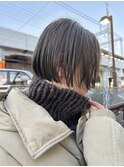 ミニマルショートボブ×シアーグレージュ