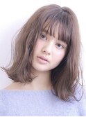 ミディアムボブ/面長/前髪あり/絶壁解消/30代/40代/50代/くびれ
