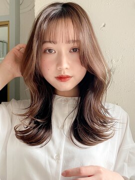 レア 表参道(L'ea) ミディアムヘア暗めカラーグランマッシュデザインカラー