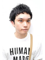 グラシアス(gracias)&nbsp;メンズカットニュアンスパーマベリーショートブルーブラック0702