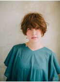 マッシュ/ショートボブ/オリーブベージュ/40代/50代/60代