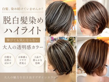 ロマーリ 岡山店(LOMARLIE)の写真/【岡山/新保/老け見え解決】脱白髪染め大人ハイライト/白髪ぼかし/白髪染め/グレイカラー/透明感カラー