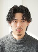 センターパートandスパイラルパーマ