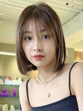 ミンクス 青山店(MINX) ヘルシーボブ グレージュカラーデザインカラーシルキーベージュ