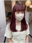 【LICCA 伊崎優李】チェリーレッド/姫カット/レイヤーカット