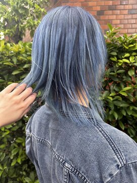 ネオヘアー 曳舟店(NEO Hair) ウルフ/スカイブルー/ペールブルー/水色/ダブルカラー/曳舟