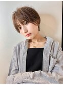 20代30代コンパクトショートボブ/斜めバング