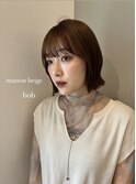 タッセルボブ/マロンベージュ/前髪/原宿神宮前