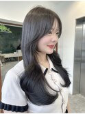 韓国ヘア ブルーグレージュ 透明感カラー グレージュカラー