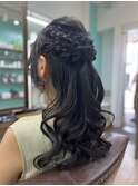お呼ばれアレンジ☆編み込みハーフアップ