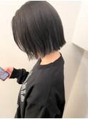 顎ラインボブ/ダークグレー/ミニウルフ/外ハネスタイル【横浜】k