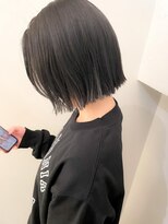 ネオリーブ チロル 横浜西口店(Neolive CiroL.) 顎ラインボブ/ダークグレー/イメチェン/外ハネスタイル【横浜】k
