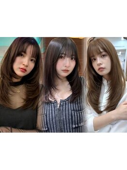 《大人気レイヤーカット》ストレートでもニュアンス感ある黄金比で小顔効果◎[鴻巣駅/レイヤーカット]