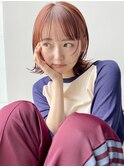 オレンジベージュ/ボブ/レイヤー/ブリーチなし/学割U24