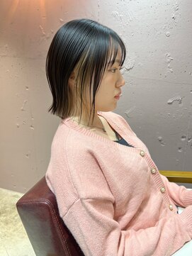 ラミエ バイ メルト 吉祥寺(lamie by melt) *滝田*インナーカラー切りっぱなし外ハネボブレイヤー吉祥寺人気