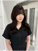 15773黒髪アッシュ韓国レイヤーワンホンヘアラウンドバング