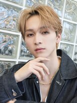 サンクマーケット 渋谷(cinq MARKET)&nbsp;渋谷メンズブリーチカラーミルクティーベージュセンターパート